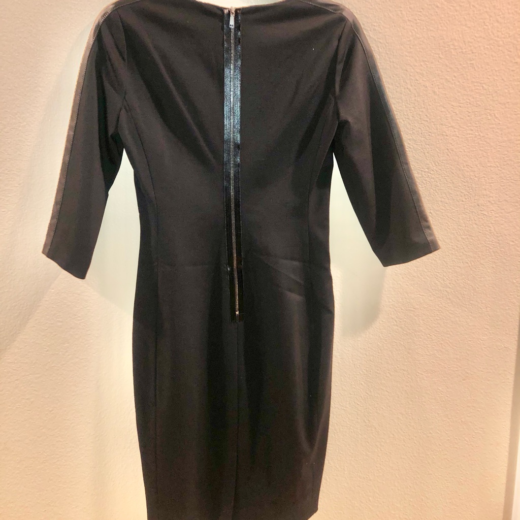 Stunning Elie Tahari Lamb Leather Accent Dress
